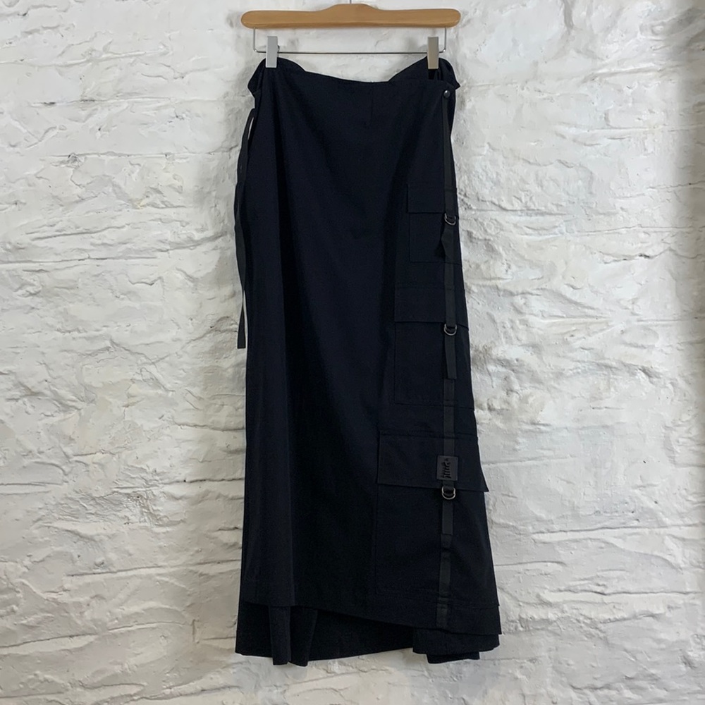 Cop.Copine Cargo Detail Wrap Skirt over wide leg cropped pants Vintage